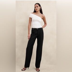 BANANA REPUBLIC LIDO HIGH-RISE STRAIGHT ITALIAN WOOL PANT